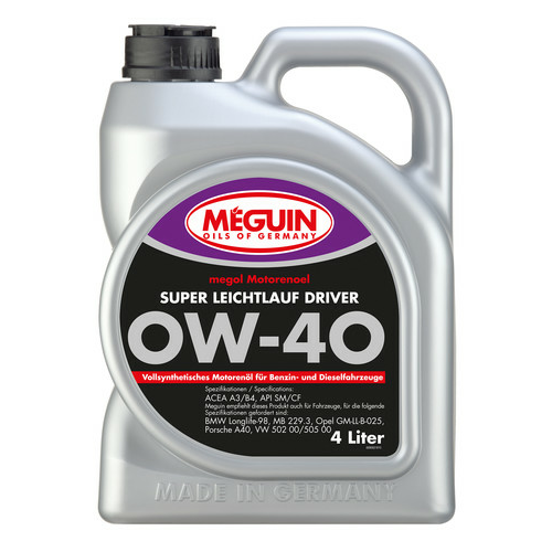 Синтетическое моторное масло Megol Motorenoel Super Leichtlauf Driver 0W-40 - 4 л Синтетическое моторное масло Megol Motorenoel Super Leichtlauf Driver 0W-40 - 4 л